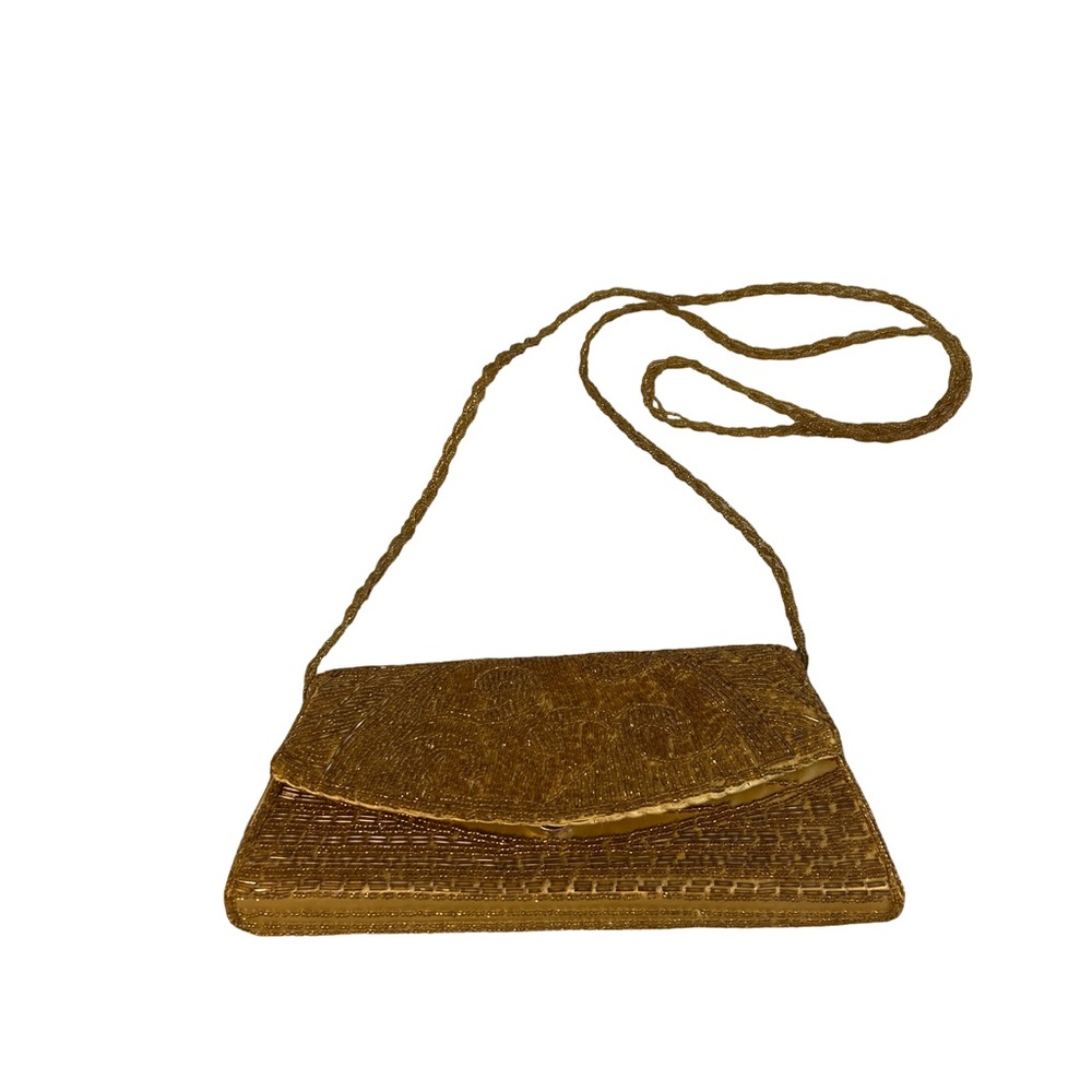 Bijoux Terner Gold Crossbody Bag with Shimmer Finish